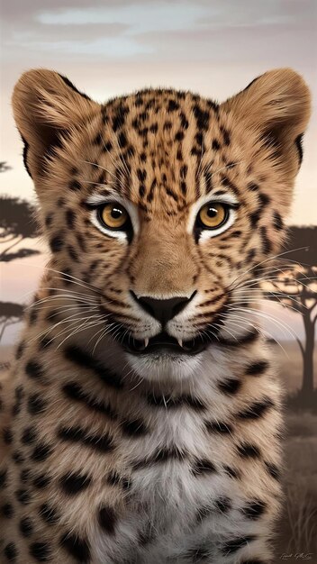 Retrato de um leopardo jovem