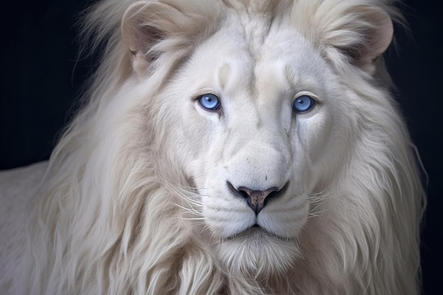 Retrato de um majestoso leão branco ilustração Ai generativo
