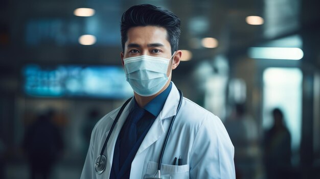 retrato de um médico trabalhando em um hospital