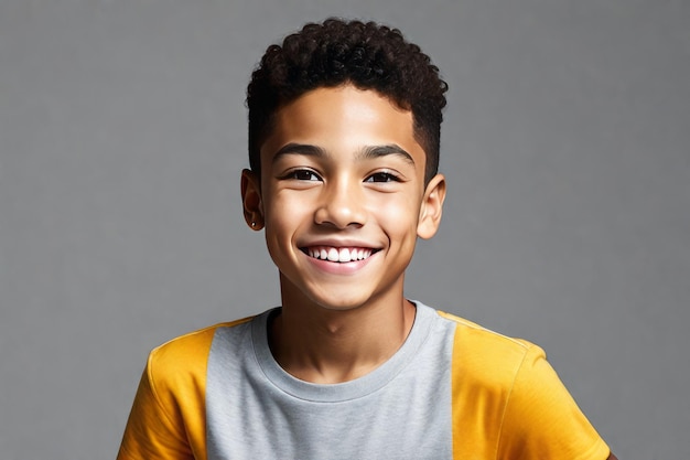retrato de um menino afro-americano sorridente retrato de um menino afro-americano sorridente jovem afro-americano