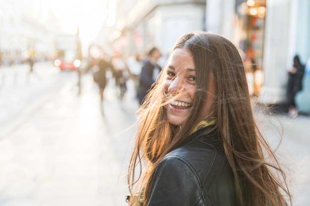 Retrato, de, um, mulher jovem, em, londres