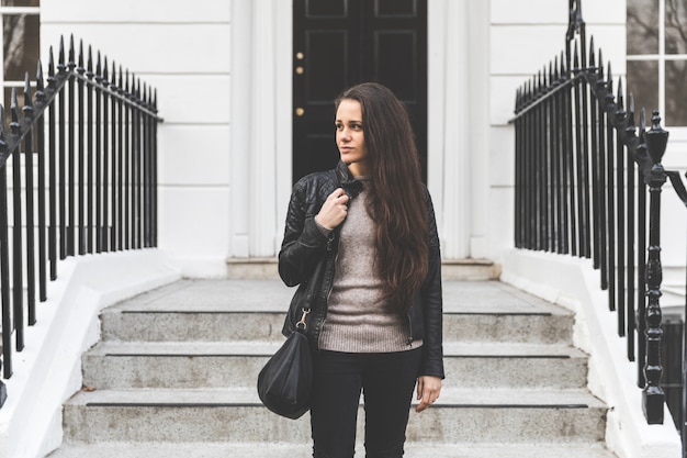 Retrato, de, um, mulher jovem, em, londres