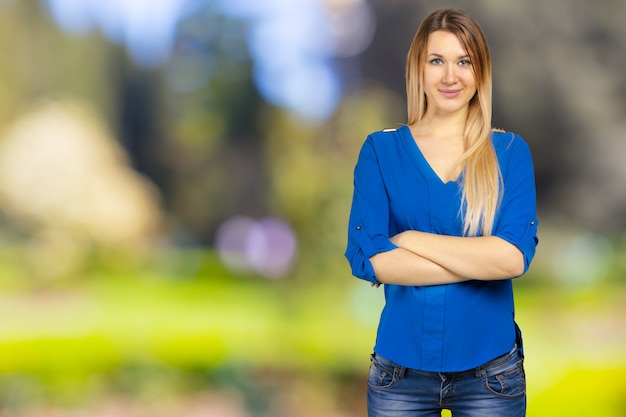 Retrato, de, um, mulher jovem