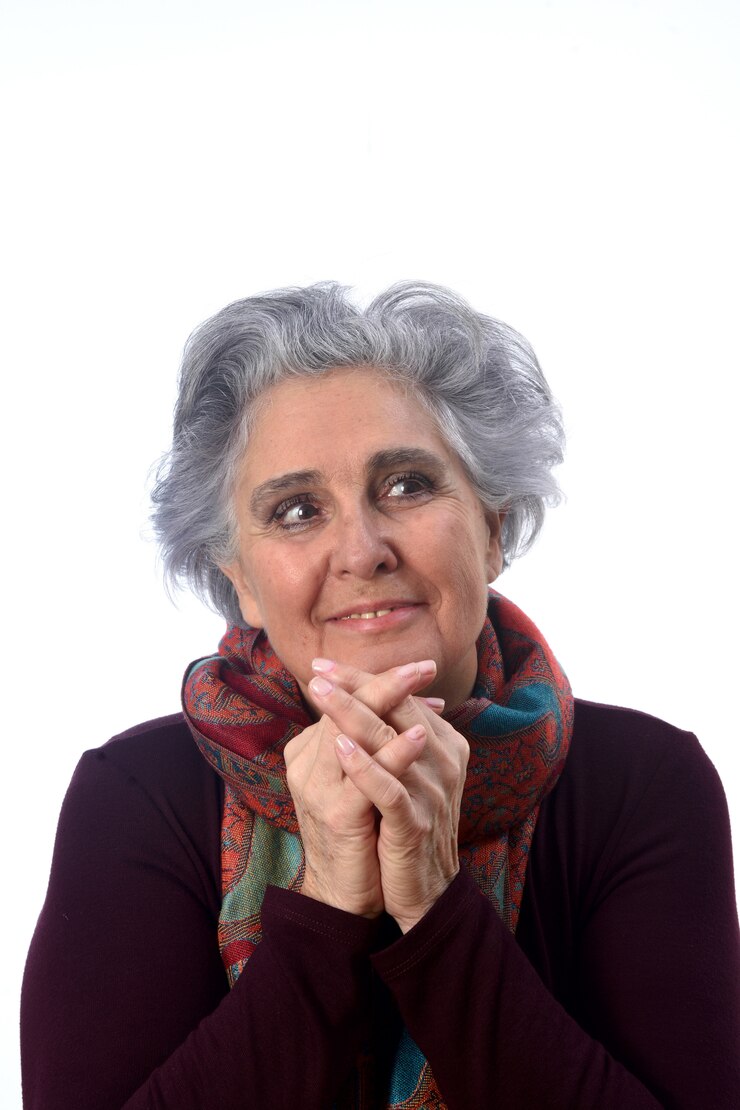 Foto retrato, de, um, mulher sênior
