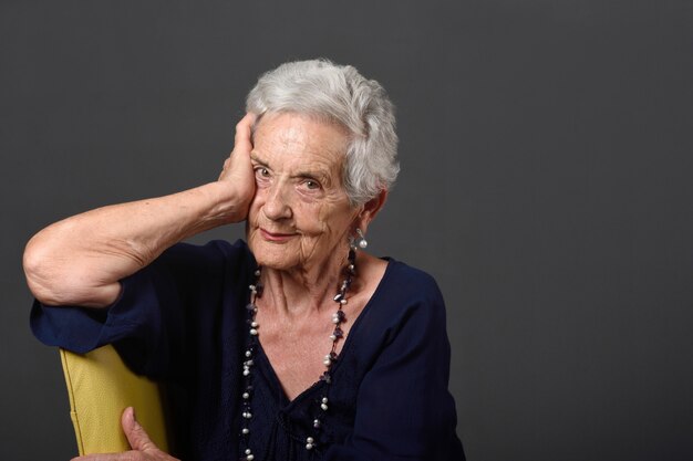 Retrato, de, um, mulher sênior