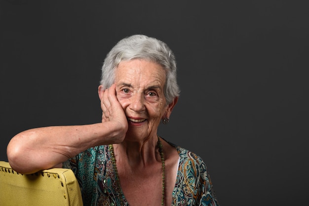 Retrato, de, um, mulher sênior