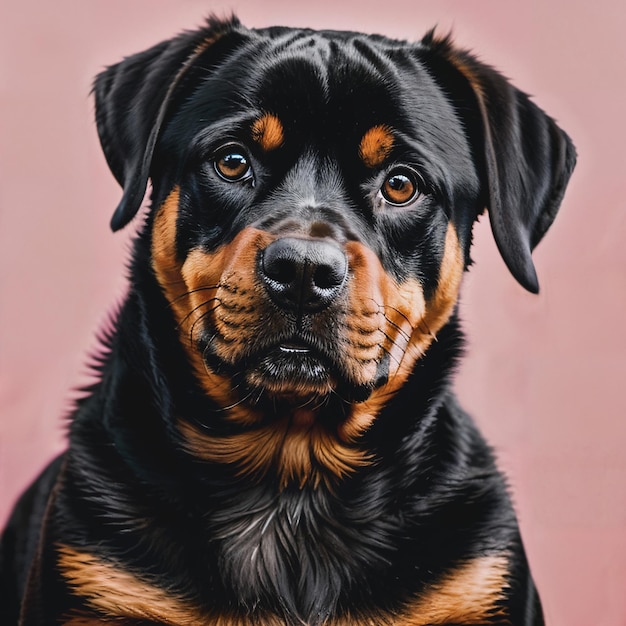 Foto retrato de um rottweiler