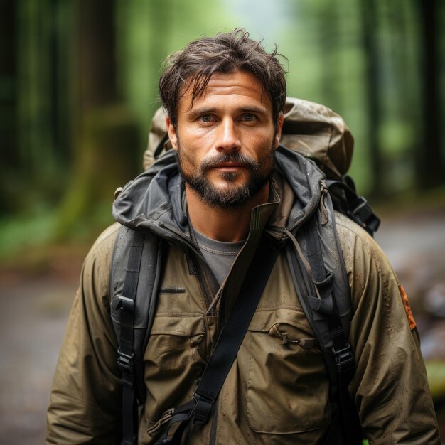 Foto retrato de um soldado e fotógrafo em uniforme militar