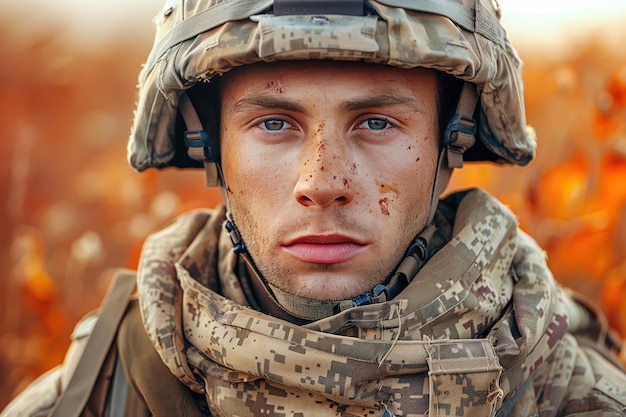 Foto retrato de um soldado inteligência artificial generativa