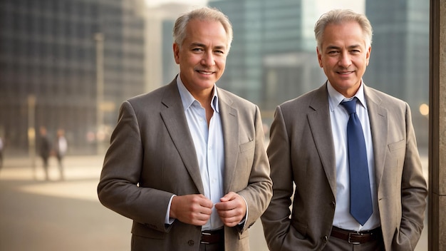 retrato de um sorridente dois empresários