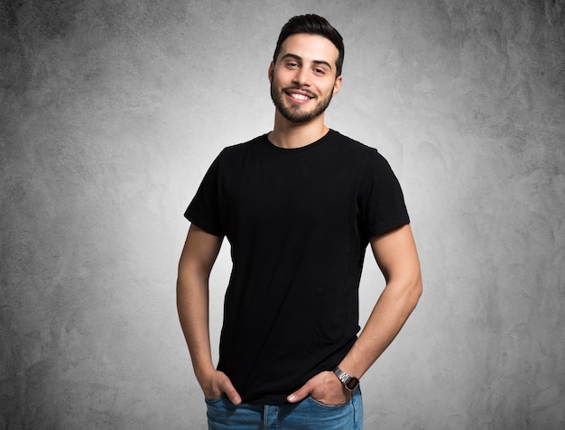 Foto retrato, de, um, sorrindo, homem jovem