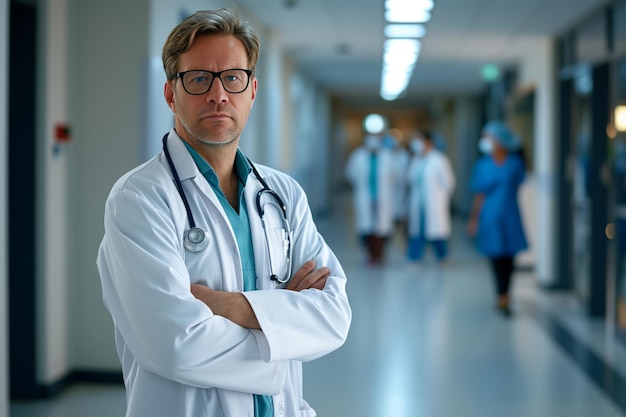 Retrato de um trabalhador médico em um hospital
