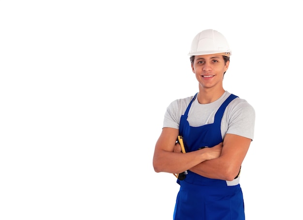 Foto retrato de um trabalhador sorridente