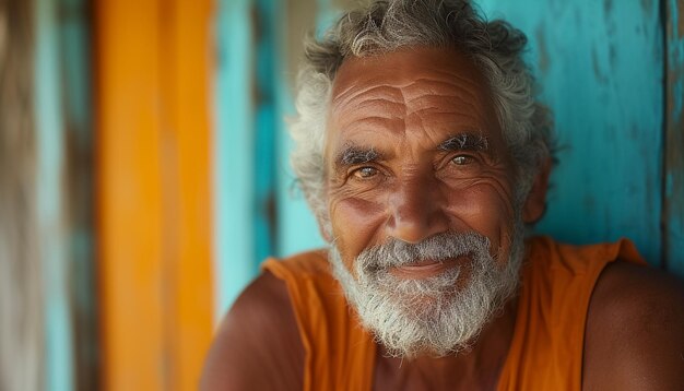 Retrato de um velho afro-americano em close-up