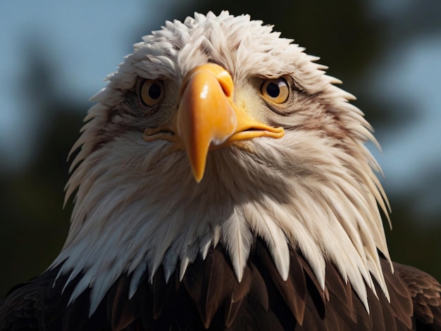 Foto retrato de uma águia careca lat haliaeetus leucocephalus