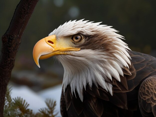 Foto retrato de uma águia careca lat haliaeetus leucocephalus