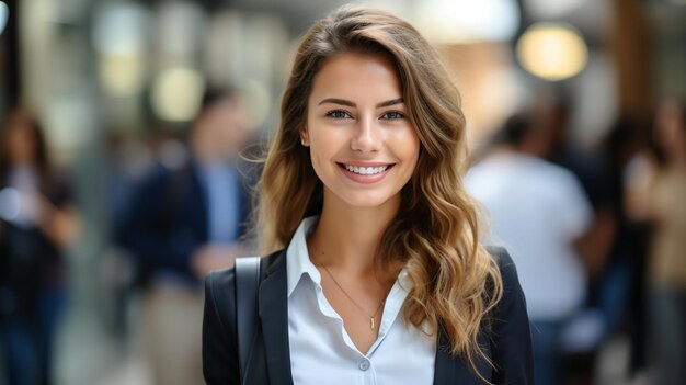 Retrato de uma bela jovem empresária sorrindo