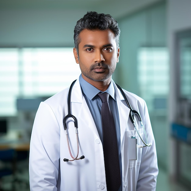 Foto retrato de uma bela médica madura segurando um tablet digital e olhando para a câmera