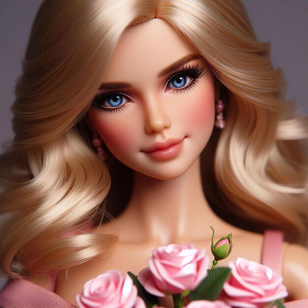 Foto retrato de uma bela menina barbie