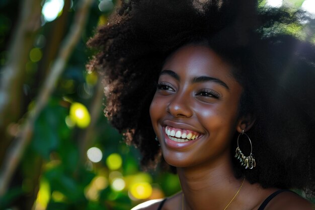 Retrato de uma bela mulher negra Inteligência Artificial Gerativa