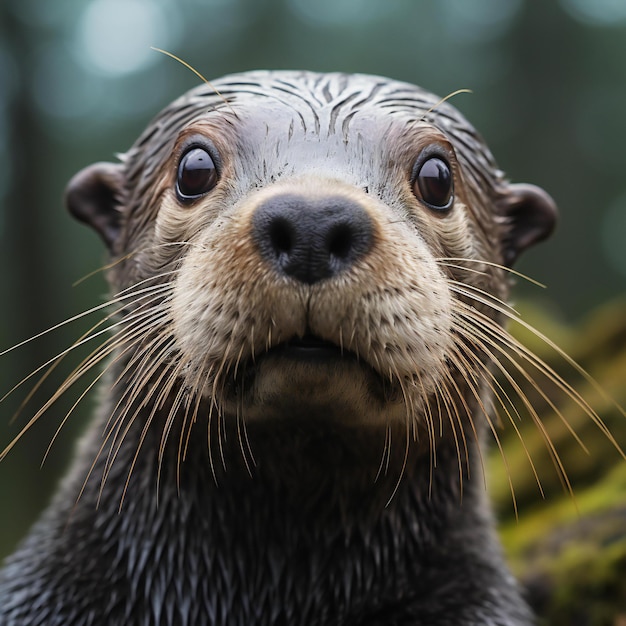 Retrato de uma bonita foca de pelagem na natureza Retrato de um animal