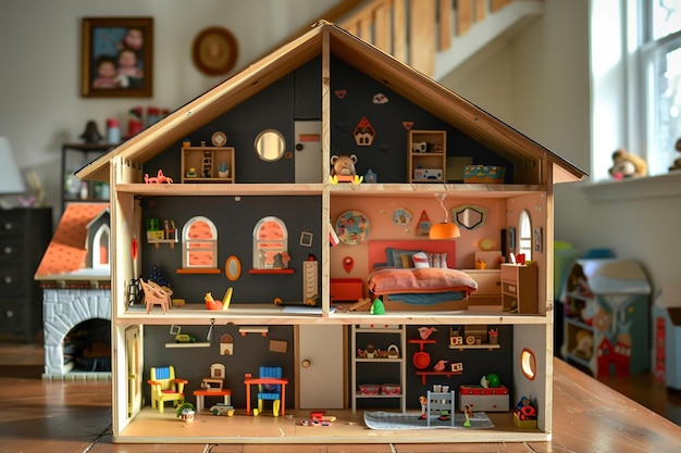 Retrato de uma casa de bonecas Encanta as crianças Brincadeira criativa