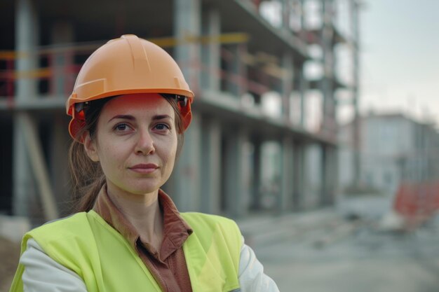 Retrato de uma construtora e arquiteta de sucesso no canteiro de obras