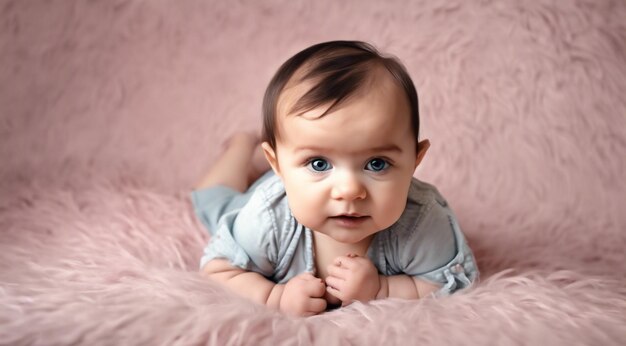 Foto retrato de uma criança bonito bebê em fundo abstrato criança bonita em fundo