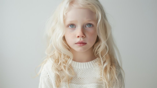 Retrato de uma criança com cabelos loiros e sardas