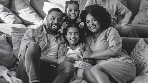 Retrato de uma família feliz com uma filha