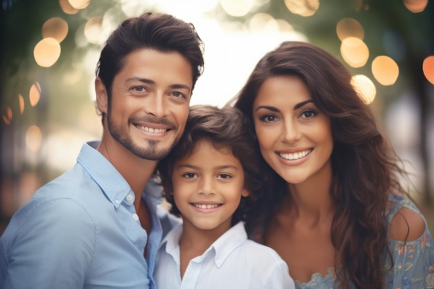 Retrato de uma família feliz e sorridente Generative AI