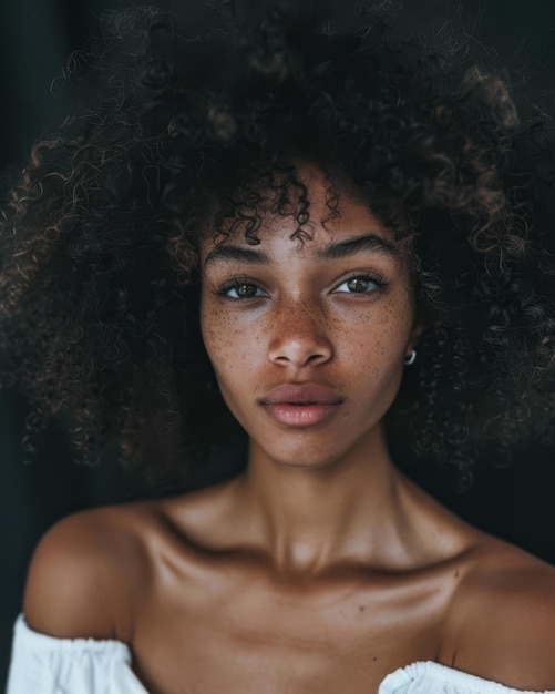 Foto retrato de uma jovem afro-americana