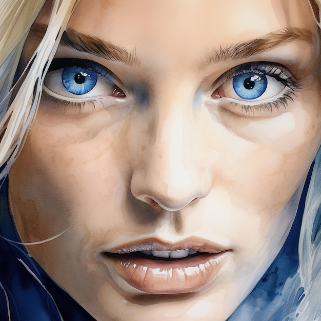Retrato de uma jovem de olhos azuis