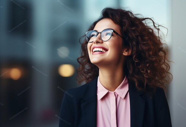 Foto retrato de uma jovem empresária sorridente e confiante