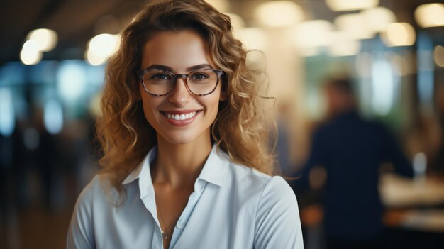 Retrato de uma jovem empresária sorridente