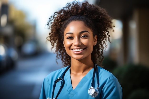 Retrato de uma jovem médica asiática escrevendo em um quadro no corredor do hospital