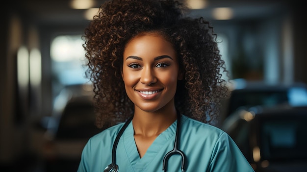 Retrato de uma jovem médica asiática escrevendo em um quadro no corredor do hospital