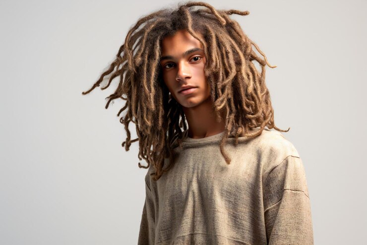 Foto retrato de uma jovem mulher afro-americana com dreadlocks