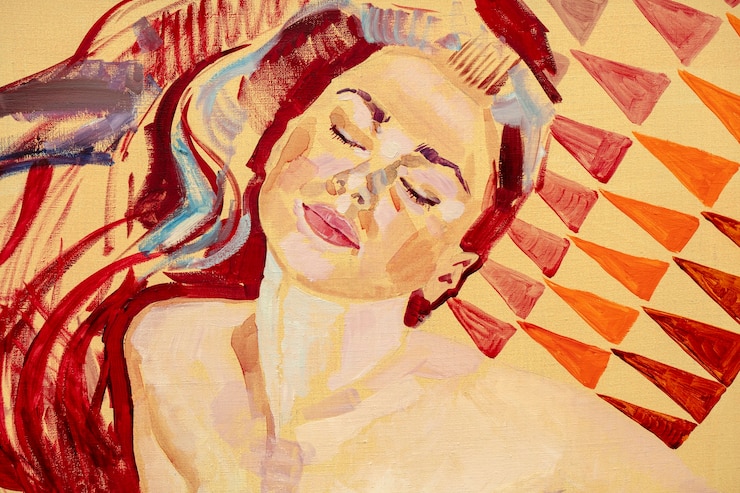 Foto retrato de uma jovem mulher desenhando a lápis
