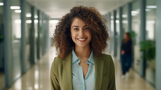 retrato de uma jovem mulher sorridente