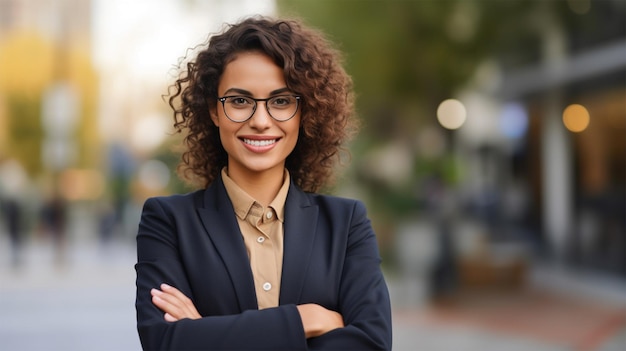 Retrato de uma jovem mulher sorridente