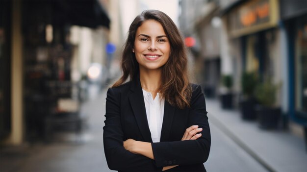 retrato de uma jovem mulher sorridente