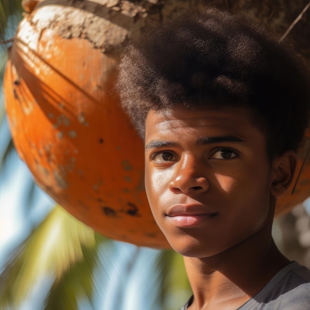 Retrato de uma jovem Seychelles de 20 anos
