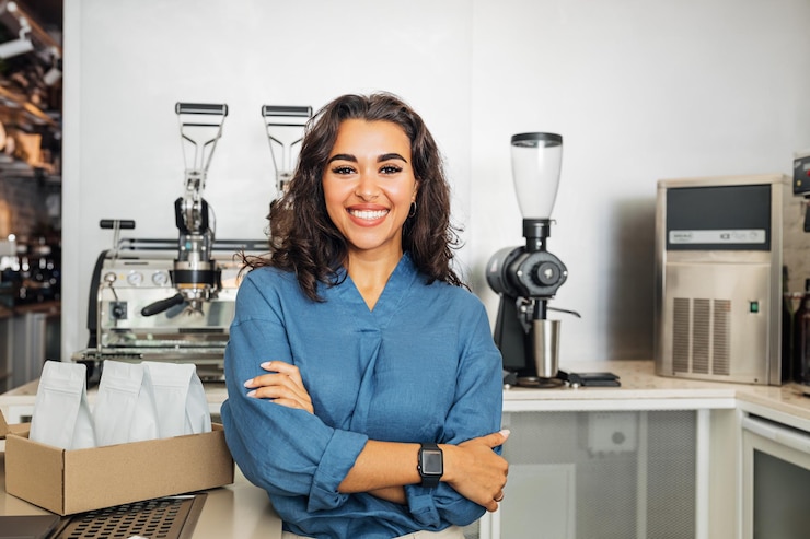 Foto retrato de uma jovem sorridente