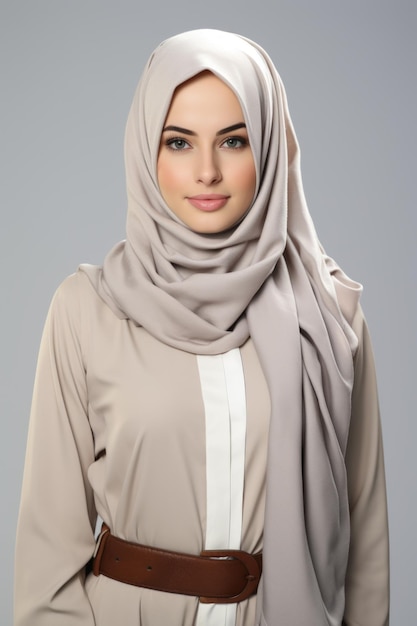 Retrato de uma jovem vestindo um hijab