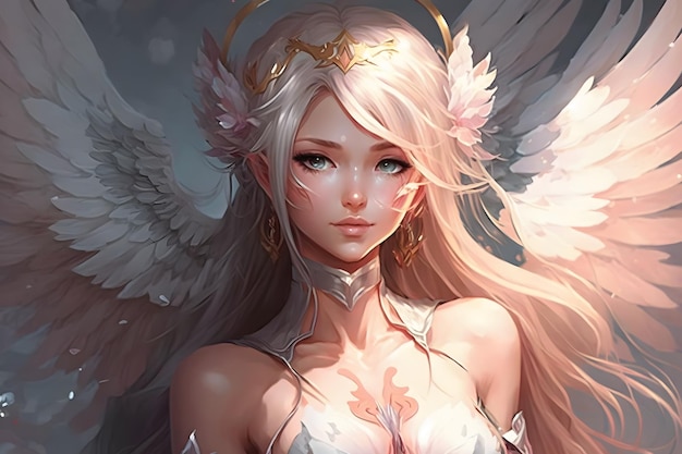 Papel de parede : ilustração, Loiras, Anime, anjo, desenho animado