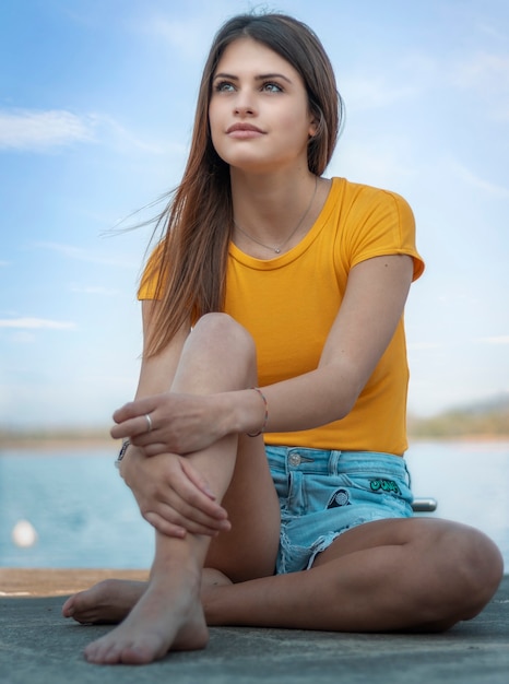 Retrato de uma linda mulher