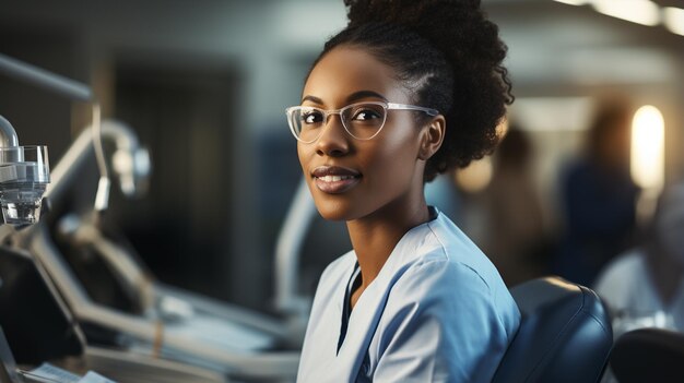 retrato de uma médica em um hospital