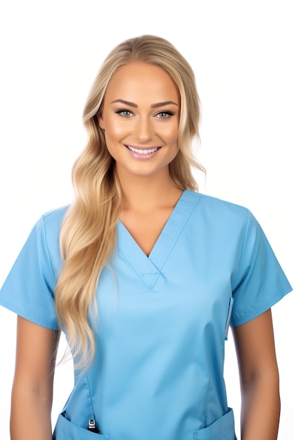 Retrato de uma médica ou enfermeira sorridente