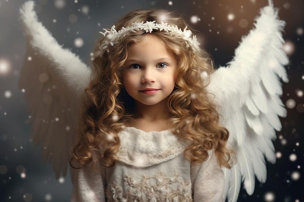 retrato de uma menina com asas de anjo anjo de Natal